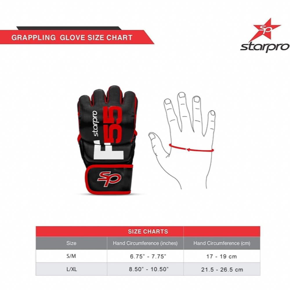 Starpro Fusion MMA-Handschuhe L-XL | Cronos Premium Kunstleder | Schwarz Rot | Professionelles MMA-Sparring, Kickboxen, Boxsacktraining und Fitness für Männer und Frauen