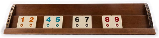 Helena Wood Art Deluxe Rummy Set, handgefertigt aus 100% Holz, inkl. Tasche, Melaminsteine, Okey Spiel, Premium Edition
