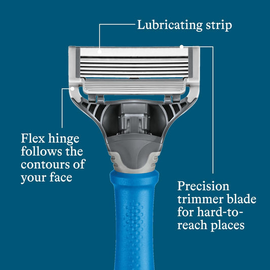 Harry's Herrenrasierer mit blauem Griff, Set inkl. 13 Rasierklingen