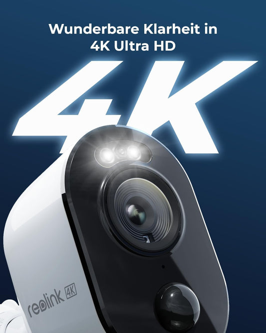 Reolink Argus 3 Ultra 4K 8MP Akku-Überwachungskamera, WLAN, Auto-/Personenerkennung, Farbnachtsicht, Spotlight, PIR, 2-Wege-Audio