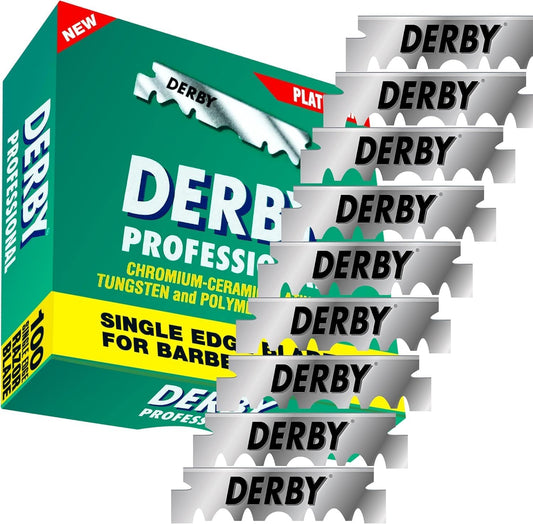 Derby Professional Rasierklingen, 3er Pack, 300 Stück, Einwegklingen für Rasiermesser, rostfrei, präziser Schnitt