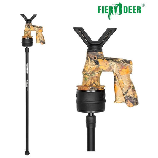 FIERY DEER Gen6 Schießstock & Zielstock Jagd Professionelle Leichte Gewehrauflage 360° Drehbarer V-Yoke Aluminium