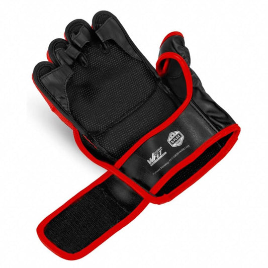 Starpro F55 Fusion Grappling Handschuhe S/M - Premium Synthetisches Cronos Leder Schwarz Rot - Professionelles Training MMA Sparring Kickboxen Boxsack Workouts Fitnessübungen Männer Frauen