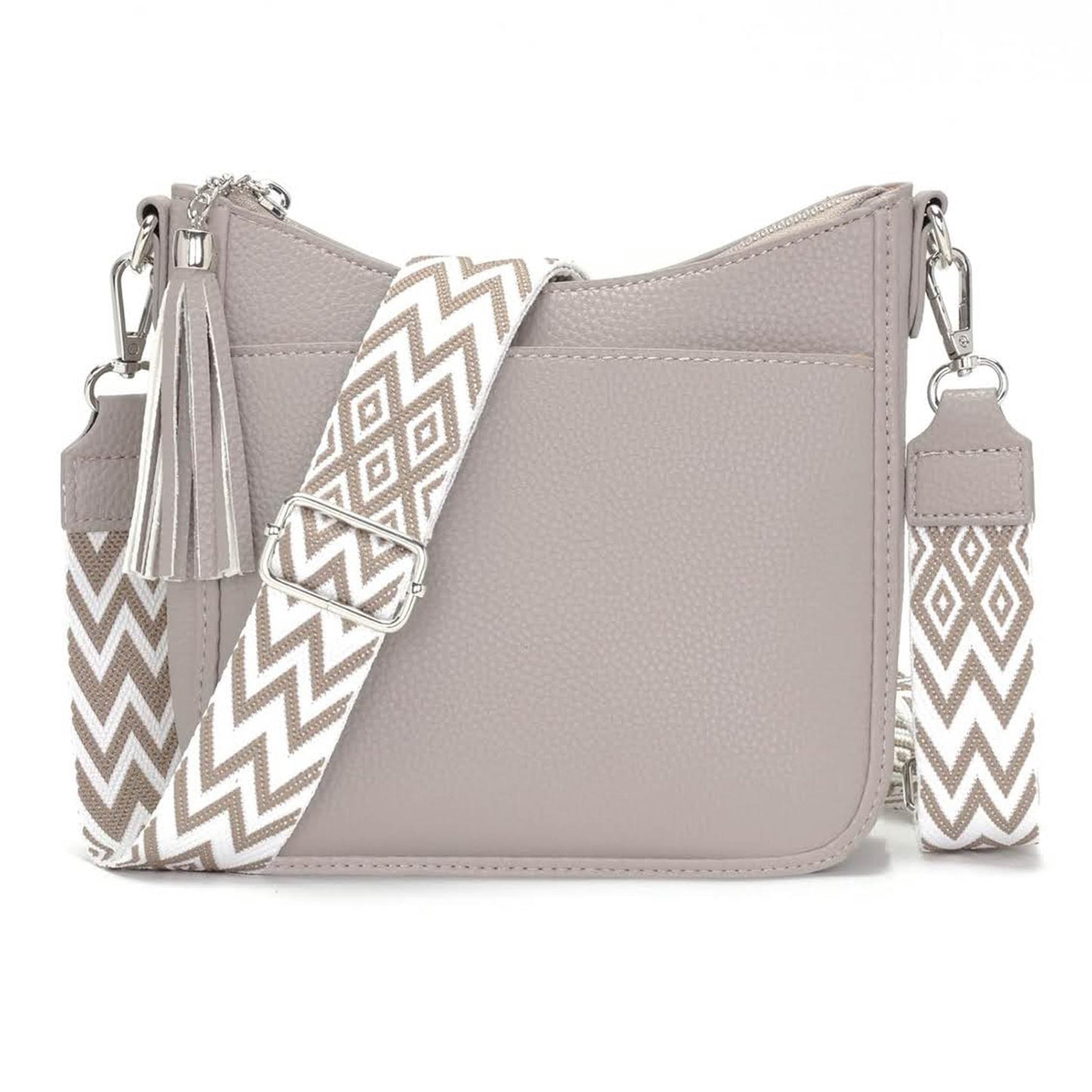 YISUOHOOM Handtasche Damen Mittelgroß Umhängetasche Grau, Crossbody Bag, mehrere Fächer