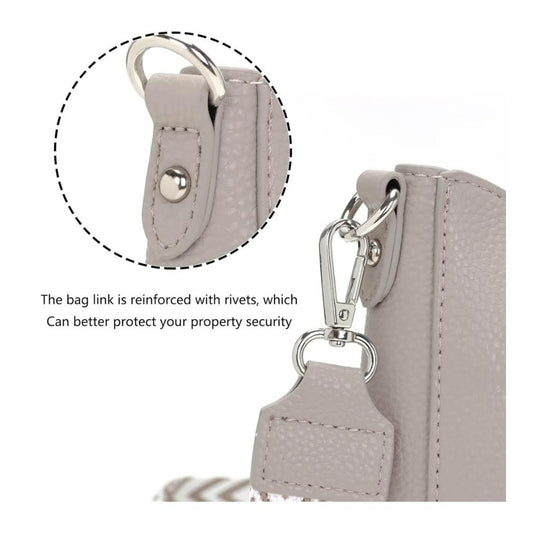 YISUOHOOM Handtasche Damen Mittelgroß Umhängetasche Grau, Crossbody Bag, mehrere Fächer