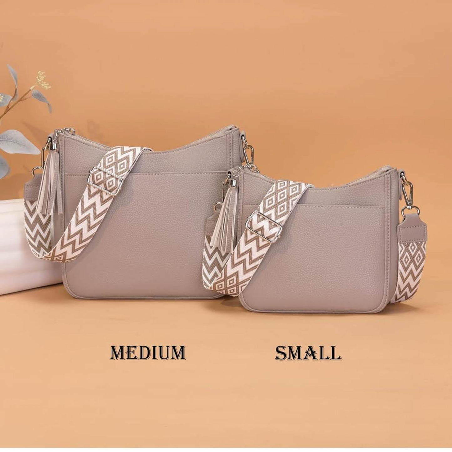 YISUOHOOM Handtasche Damen Mittelgroß Umhängetasche Grau, Crossbody Bag, mehrere Fächer