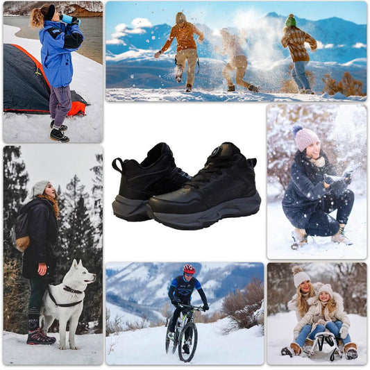 NBUABX Beheizte Schuhe (41), 4000mAh Akku, 3 Wärmeeinstellungen, elektrisch, ideal für Winter, Jagd, Skifahren, Camping, Reiten, schwarz.