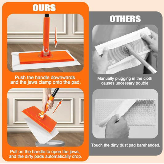 JEHONN Bodenwischer, Nass, Wet Dry Starterset, 10 feuchte & 10 trockene Wischtücher, ideal für Swiffer Pads.