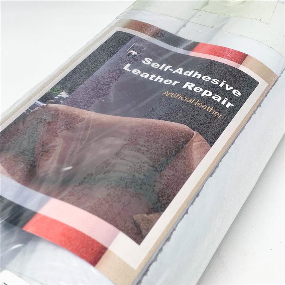 Cahomo 60 x 300 cm Leather Repair Patch Reddish Brown Self-Adhesive for Car Seat Sofa Furniture Jackets