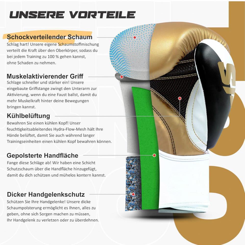 Starpro T20 Boxhandschuhe 12oz PU-Leder für Muay Thai Kickboxen Training und Sparring – für Männer und Frauen – in 8oz, 10oz, 12oz, 14oz, 16oz und mehreren Farben