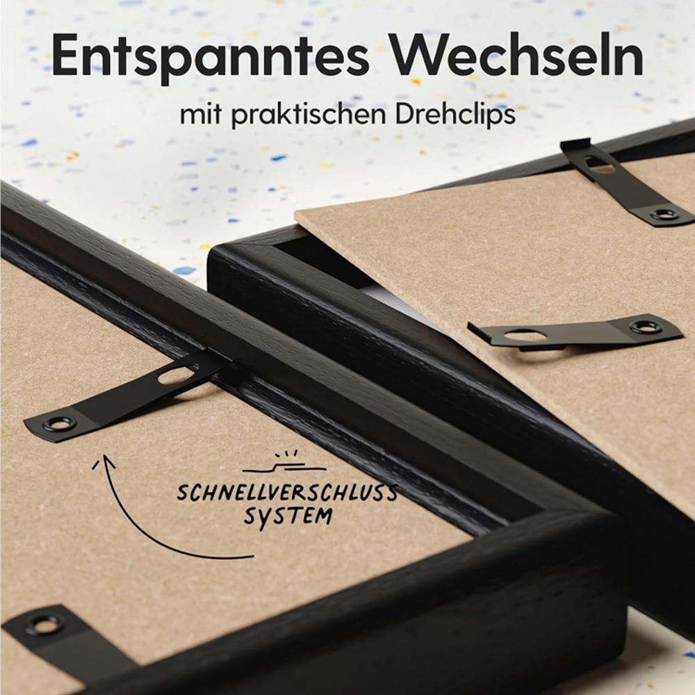 Heimlich® Bilderrahmen 10x15 Schwarz 2-Pack | Holz Bilderrahmen Set mit Plexiglas | Fotorahmen 10x15 zum Aufhängen & Aufstellen | Picture Frame 10x15