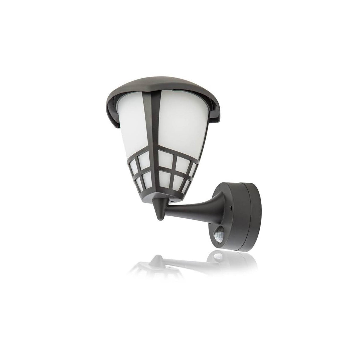 HUBER LED Wandlampe E27, Außenleuchte mit Bewegungsmelder 140°, IP54, anthrazit, energieeffizient, vielseitig einsetzbar.