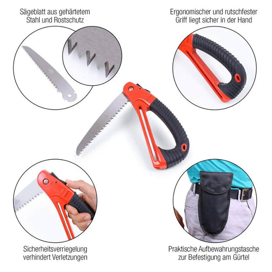 Iceberk, 24 cm, Klappsäge, handlich, inkl. Transporttasche, ideal für Garten, Camping und Outdoor-Aktivitäten.