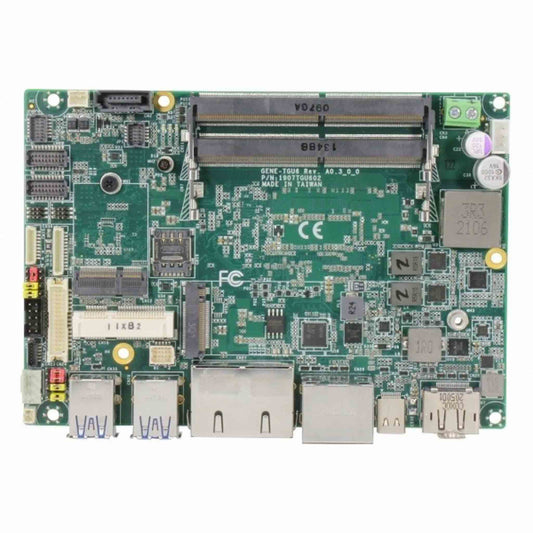 AAEON GENE-TGU6-A10-CN-N0001 3,5-Zoll SBC, Intel Core i3-1115G4E, 4GB DDR4, 128GB M.2, 3x DP + HDMI, LVDS, 2x LAN, 4x COM, 9–36V, Kühlkörper