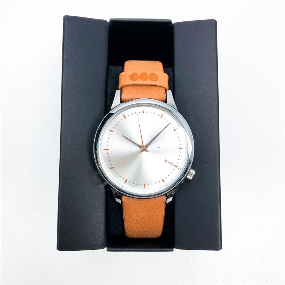 Komono ladies' watch Estelle KOMW2461 Ochre with minimalist elegance and high-quality leather strap