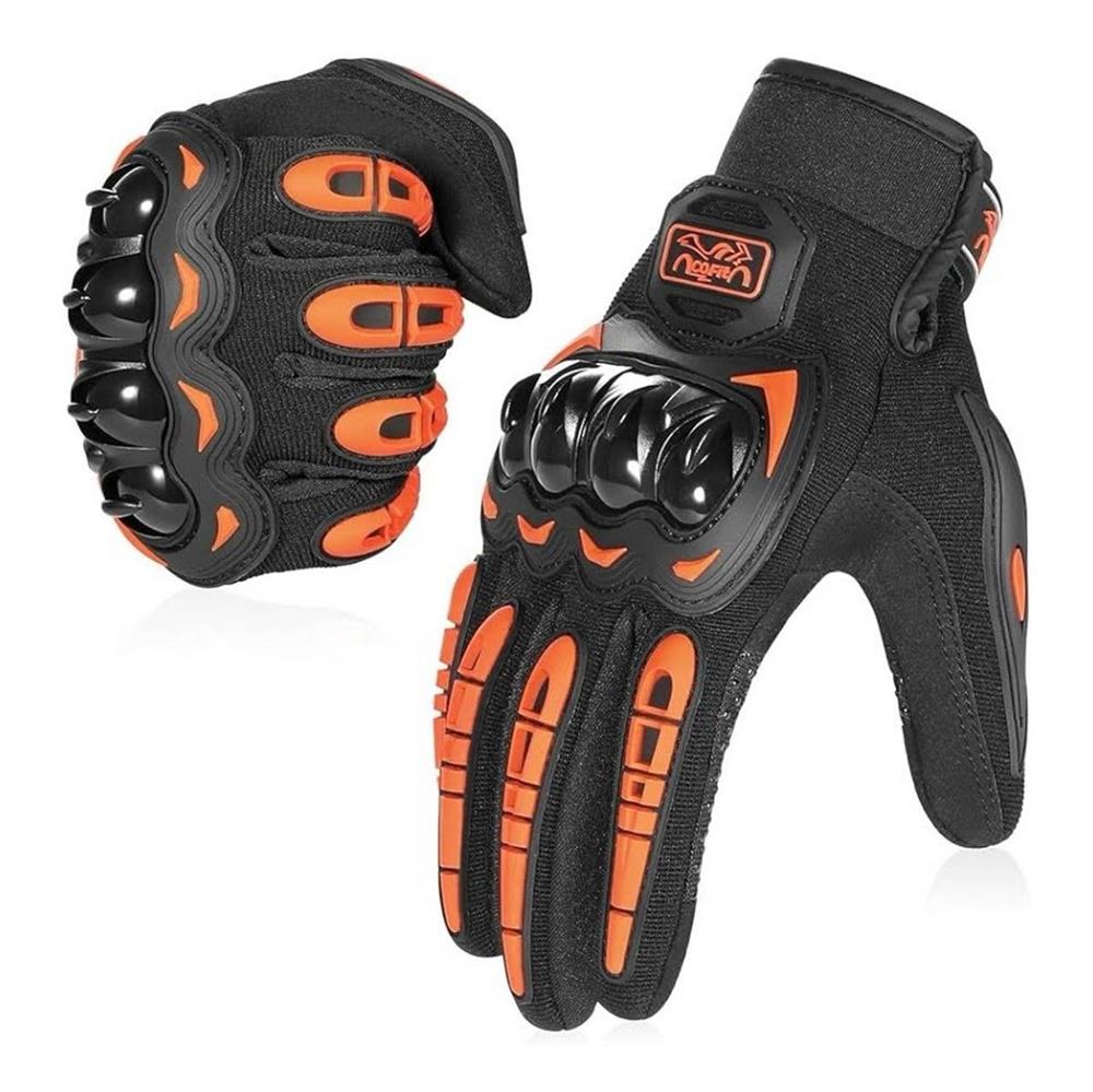 COFIT Motorrad Handschuhe L - Touchscreen Motorradhandschuhe für Motorradrennen, Mountainbike, Motorcross, Klettern, Wandern und Outdoor Aktivitäten - Orange