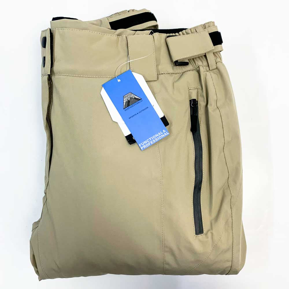 Mapamyumco Damen Snow Ski Latzhose XL Wasserdicht Winddicht Isolierte Bergsteigerhose Abnehmbar Khaki