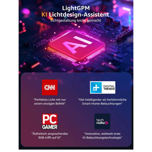 Lepro AI Neon LED Strip N1, 6m, LED Streifen, App-Steuerung, DIY Formen, Musik-Sync, Alexa & Google Assistant, ideal für Wohnzimmer & Partys.