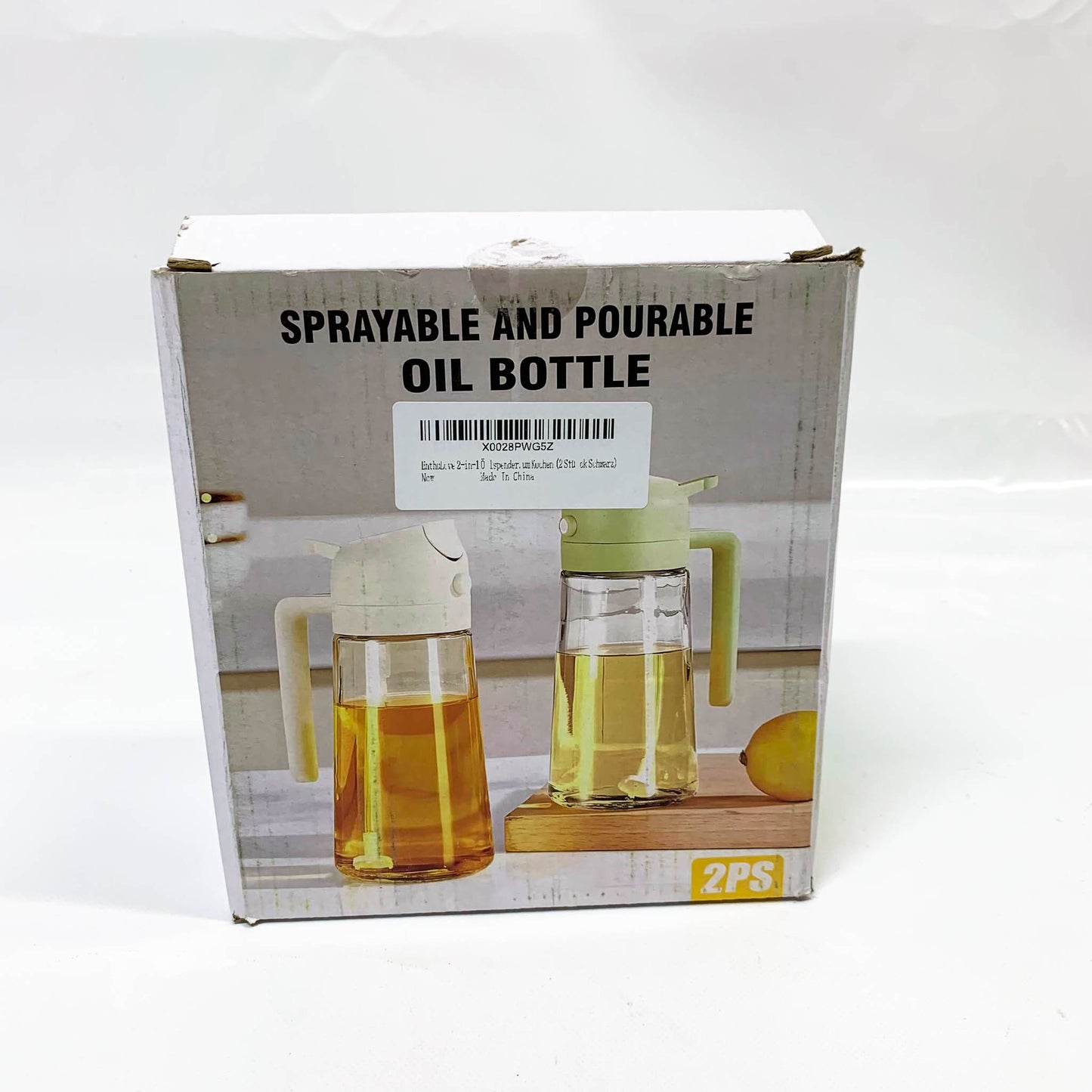 EnthuLove 2-in-1 Ölspender, 470ml, Multifunktions-Ölsprüher, Glas, ideal für Küche und Heißluftfritteuse, 2 Stück Schwarz.