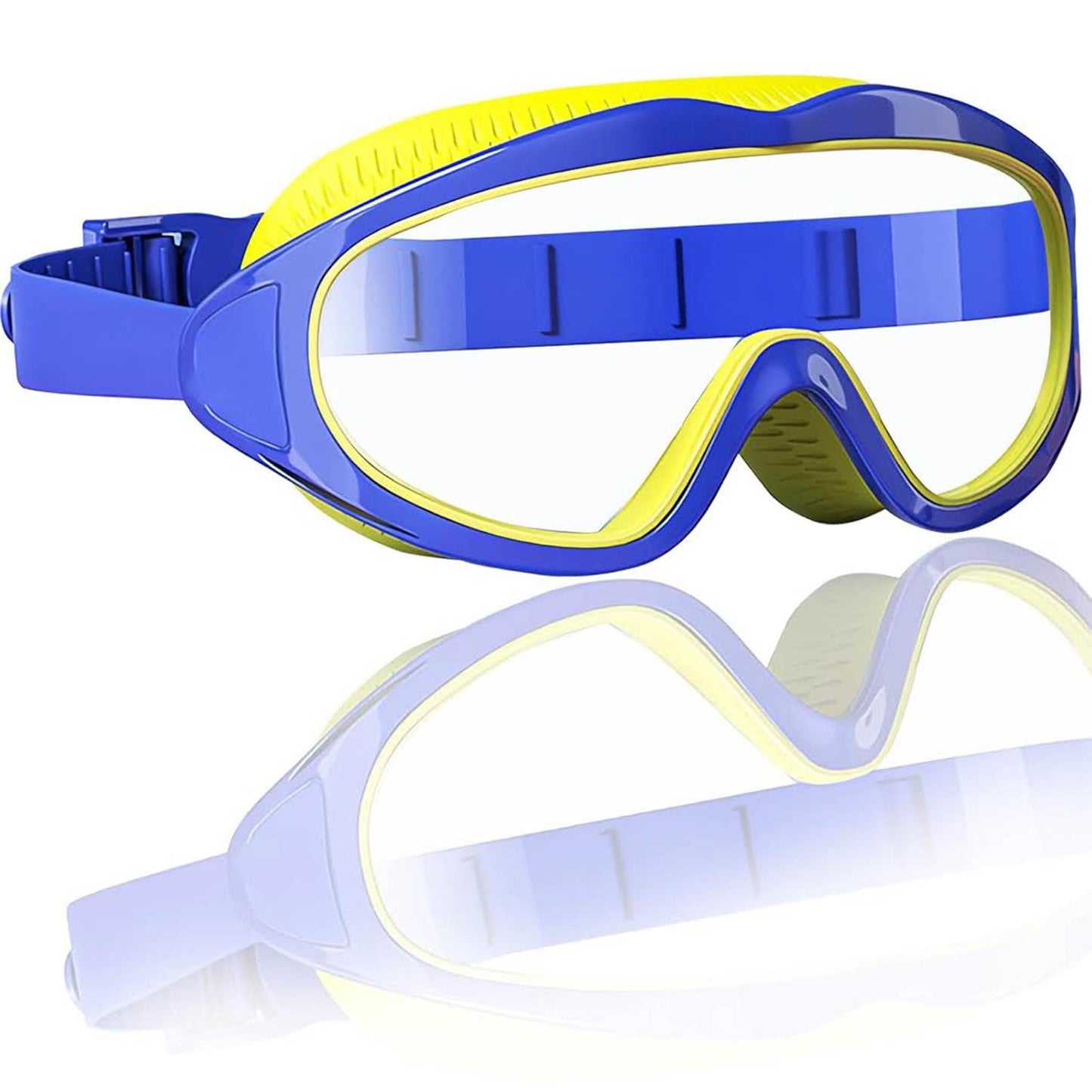 Schwimmbrille Kinder, 180° Panorama, Anti Fog Linse, wasserdichtes Silikon, für 2-14 Jahre, ideal für Mädchen und Jungen.