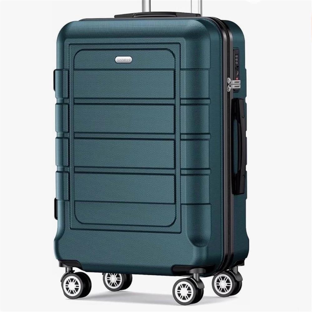 SHOWKOO Koffer Groß Hartschale Leicht Reisekoffer 76 x 54 x 31 5 KG ABS+PC Erweiterbar Haltbar Trolley Handgepäck Große Kapazität 4 Rollen TSA Schloss XL Armeegrün