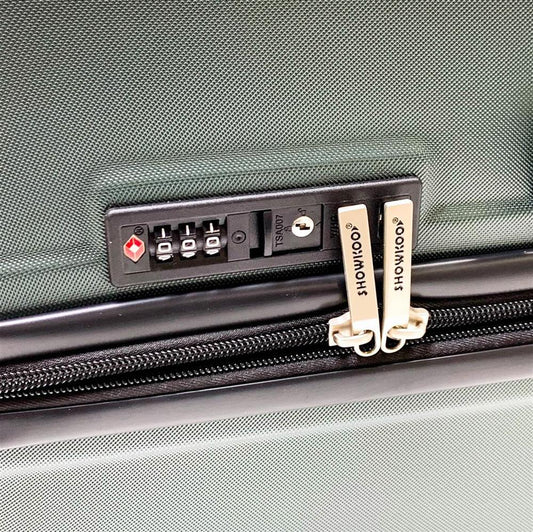 SHOWKOO Koffer Groß Hartschale Leicht Reisekoffer 76 x 54 x 31 5 KG ABS+PC Erweiterbar Haltbar Trolley Handgepäck Große Kapazität 4 Rollen TSA Schloss XL Armeegrün