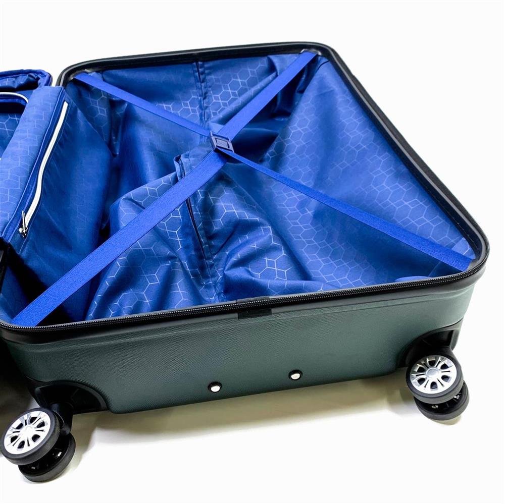 SHOWKOO Koffer Groß Hartschale Leicht Reisekoffer 76 x 54 x 31 5 KG ABS+PC Erweiterbar Haltbar Trolley Handgepäck Große Kapazität 4 Rollen TSA Schloss XL Armeegrün