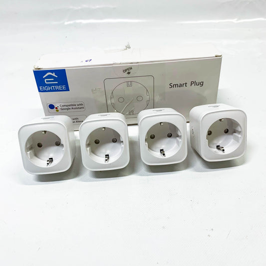 EIGHTREE ET21 WLAN Smart Steckdose 4er Pack, Smart Home, 16A, Alexa & Google Home kompatibel, Stromverbrauch messen, Zeitplan, Fernzugriff.