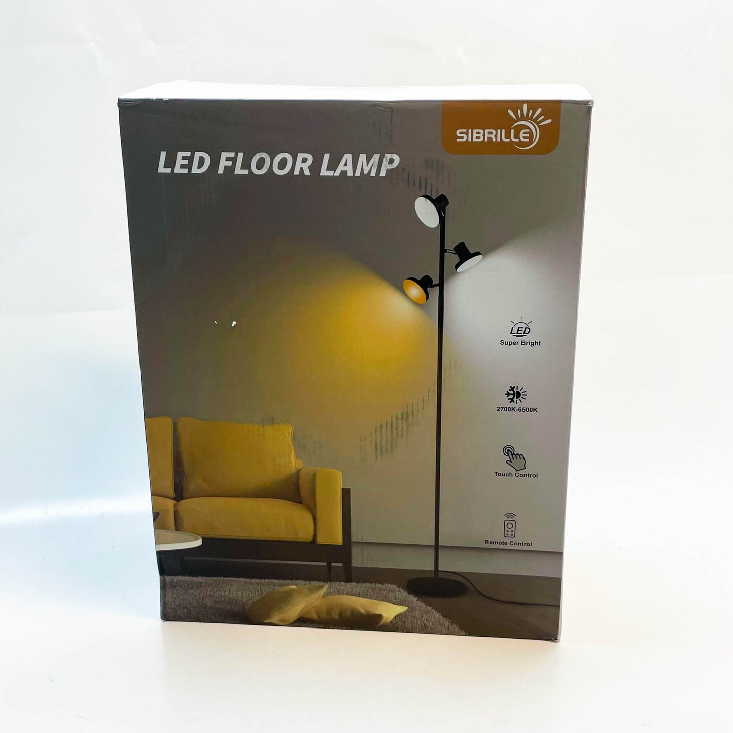 SIBRILLE Stehlampe, 36W, LED Dimmbar, 2500LM, Fernbedienung, 2700K-6500K, 3-Licht, modern, für Wohnzimmer, Schlafzimmer, Büro.
