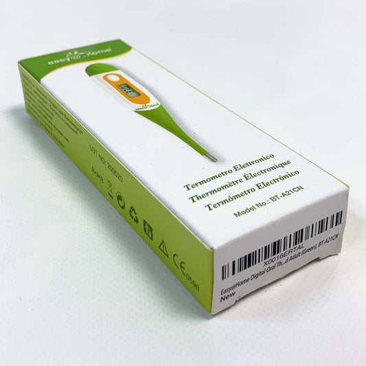 Easy@Home Digitales Fieberthermometer EHT-201 Rektal-, Oral- & Achselthermometer für Baby, Kinder und Erwachsene Grün