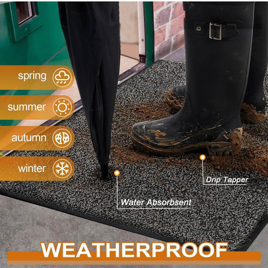 Mibao Schmutzfang-Fußmatten-Läufer 60 x 120 cm Anthrazit-Schwarz waschbare Barriere-Fußmatte strapazierfähig rutschfest saugfähig