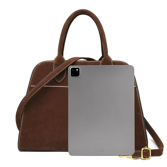 Travistar Wildleder Tote Bag, Retro Handtasche, groß, Kunstleder, abnehmbarer Schultergurt, ideal für Arbeit, Schule und Shopping.