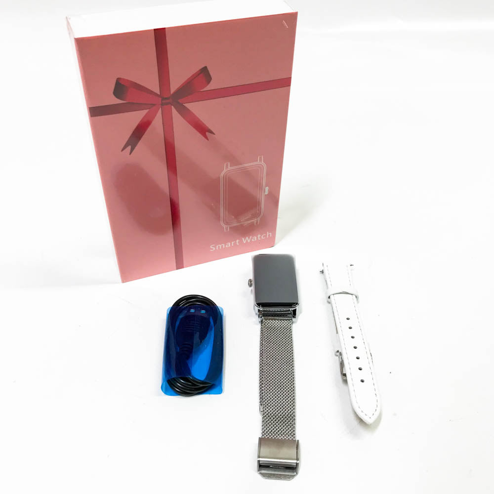 JRLinco Smart Watch für iPhone Android Handy, IP68 Wasserdichte Fitness Tracker, Blutsauerstoff Herzfrequenz Schlafüberwachung, 1.45' Rechteckig mit 12 Sportmodi SILBER