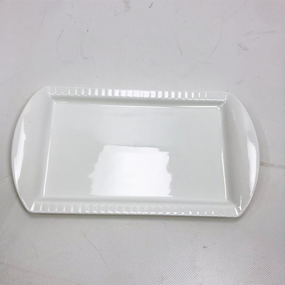 Lifver Rectangular Porcelain Plates 40cm, Set of 3, Serving Platters, White - Elegant and robust for every occasion