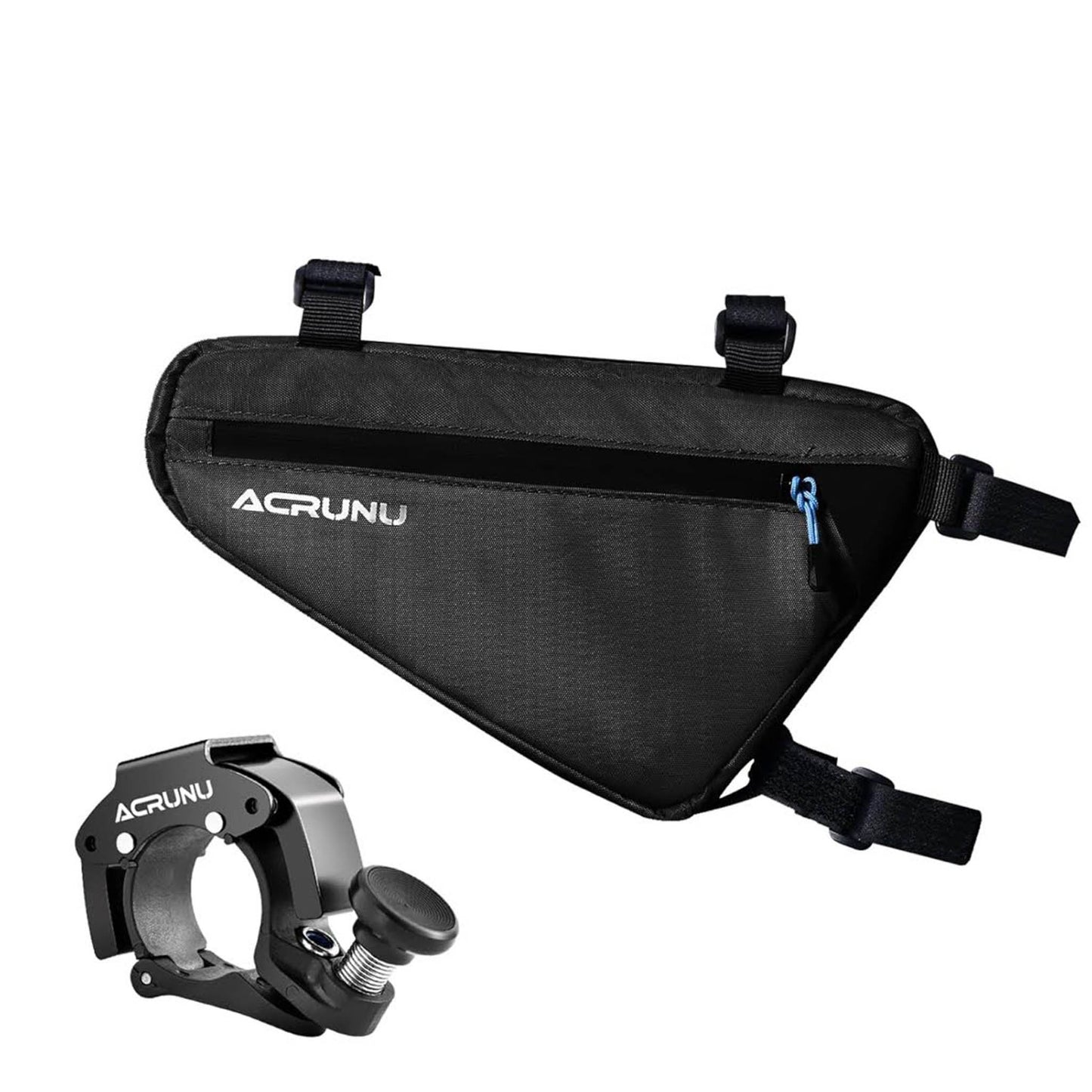 ACRUNU Dreieckstasche, wasserdicht, 1,5L, für 22-24mm Rahmen, inkl. Fahrradklingel, ideal für Mountainbike und Rennrad.
