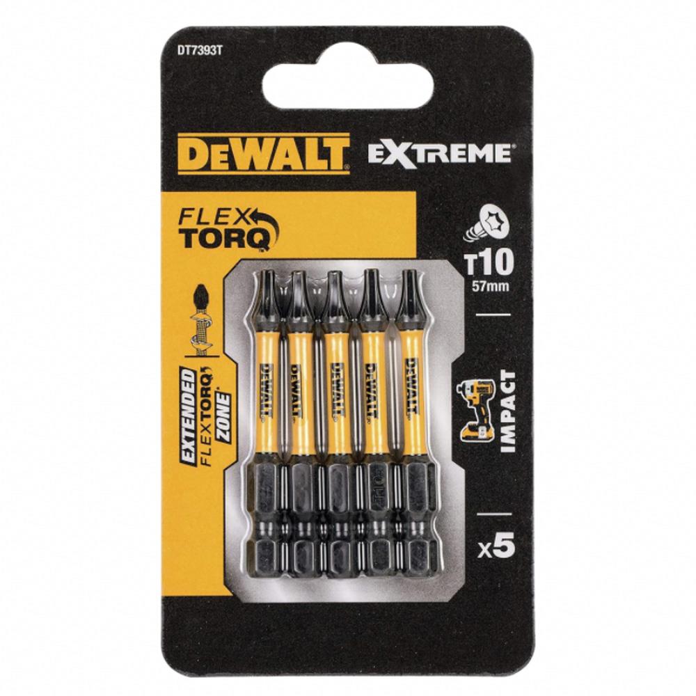 Dewalt DT7393T-QZ Torque Impact Bits T10 x 5, 50 mm Silver – High precision, robust quality, ideal for professional applications