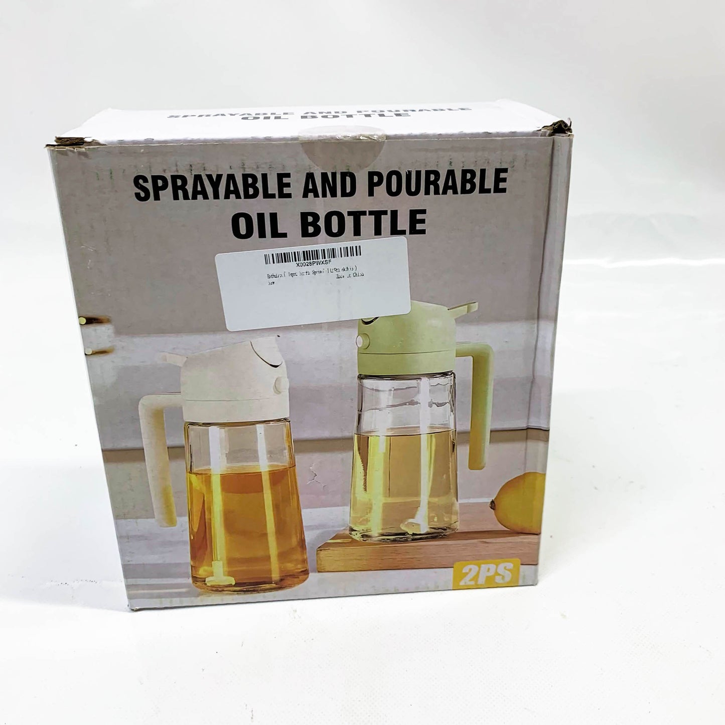 EnthuLove Ölsprüher, 470ml, Ölsprüher, 2-in-1 Set, für Speiseöl und Olivenöl, ideal für Heißluftfritteuse, 2 Stück in Weiß.