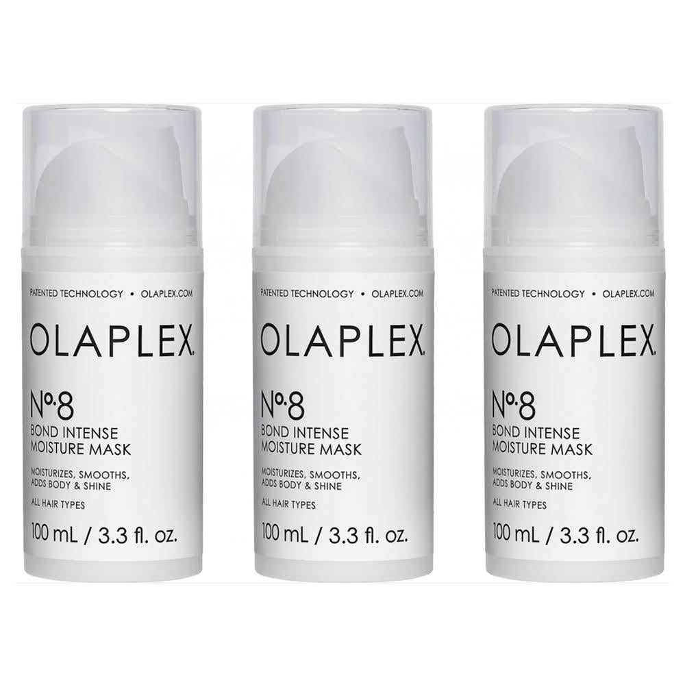 3 Stück Olaplex No.8 Bond Intense Feuchtigkeitsmaske 100 ml - intensive Feuchtigkeit, repariert geschädigtes Haar, für geschmeidigen Glanz