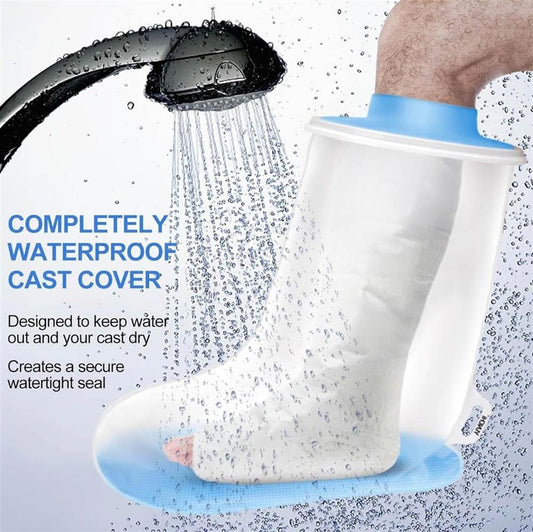 YUNCHI Aufgerüstet Duschschutz Bein XL Wasserdicht Wiederverwendbar Anti Slip Gipsschutz für Fuß Gips Unterschenkel Verbandschutz Kurzer Beinprotektor