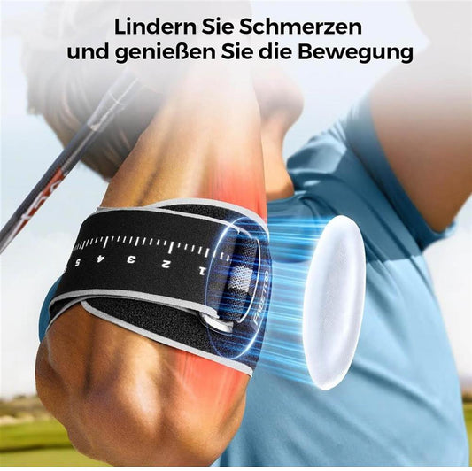 FREETOO Ellenbogenbandage, Tennisarm, für Herren/Damen, ideal bei Epicondylitis, Schwarz/Grau, optimal für Kraftsport.