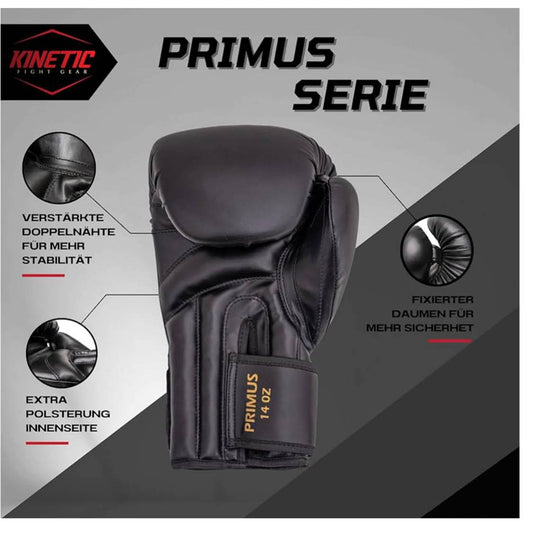 Kinetic Boxhandschuhe 10oz, Training, Boxen, Kickboxen, Muay Thai, Sparring, Klettverschluss, für Anfänger & Profis.