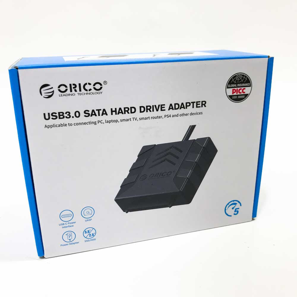ORICO S1-3AD-3 SATA Kabel Adapter USB 3.0 zu SATA III für 3,5 Zoll HDD/SSD mit UASP Unterstützung 12V2A Adapter und 30cm Kabel