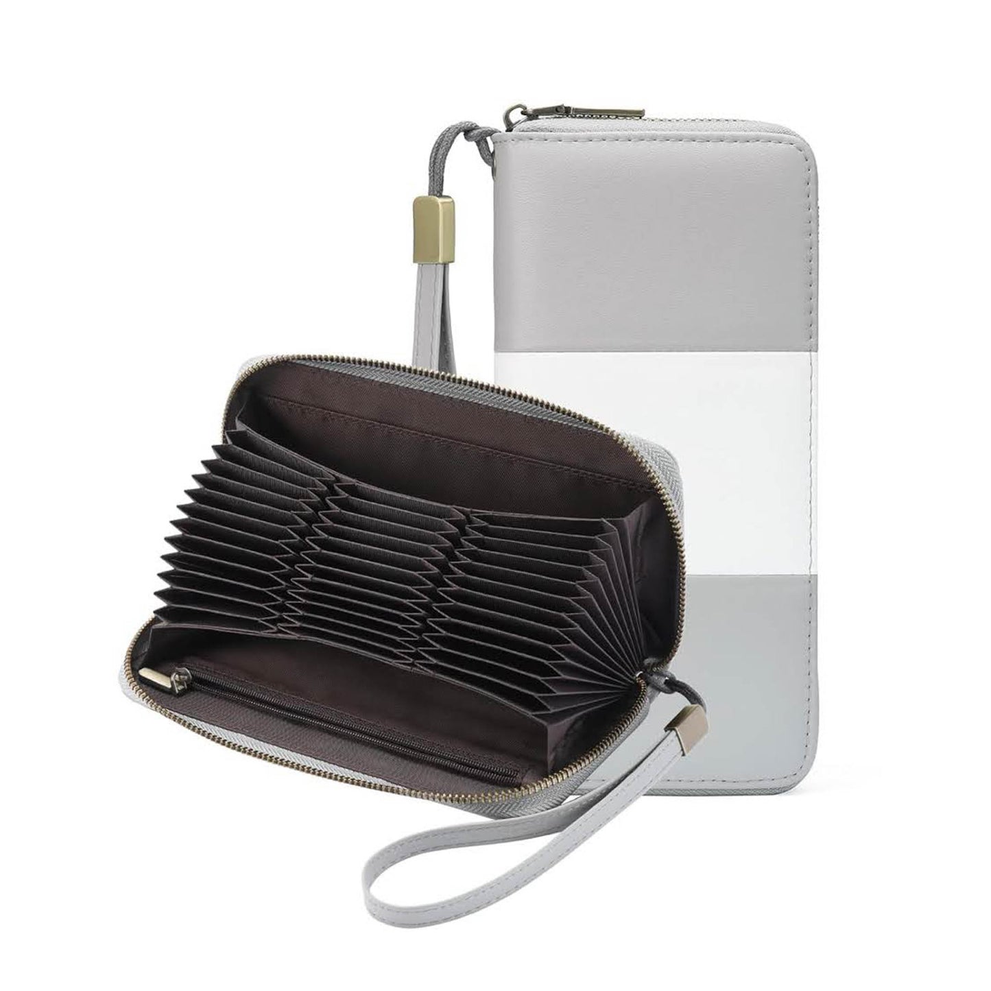 GOIACII Geldbörse Damen, RFID Blocking, großes Langformat, 36 Kartenfächer, elegantes Lederdesign.