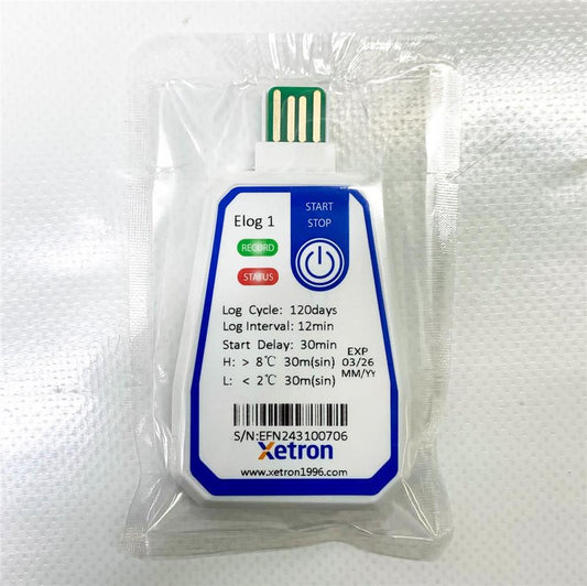 Xetron 10 Stück Single-use Temperatur Logger 150 Tage Einweg-Temperaturlogger für Kühlschränke Transportüberwachungen Lagerung Lebensmittel Kühlkette Pharma