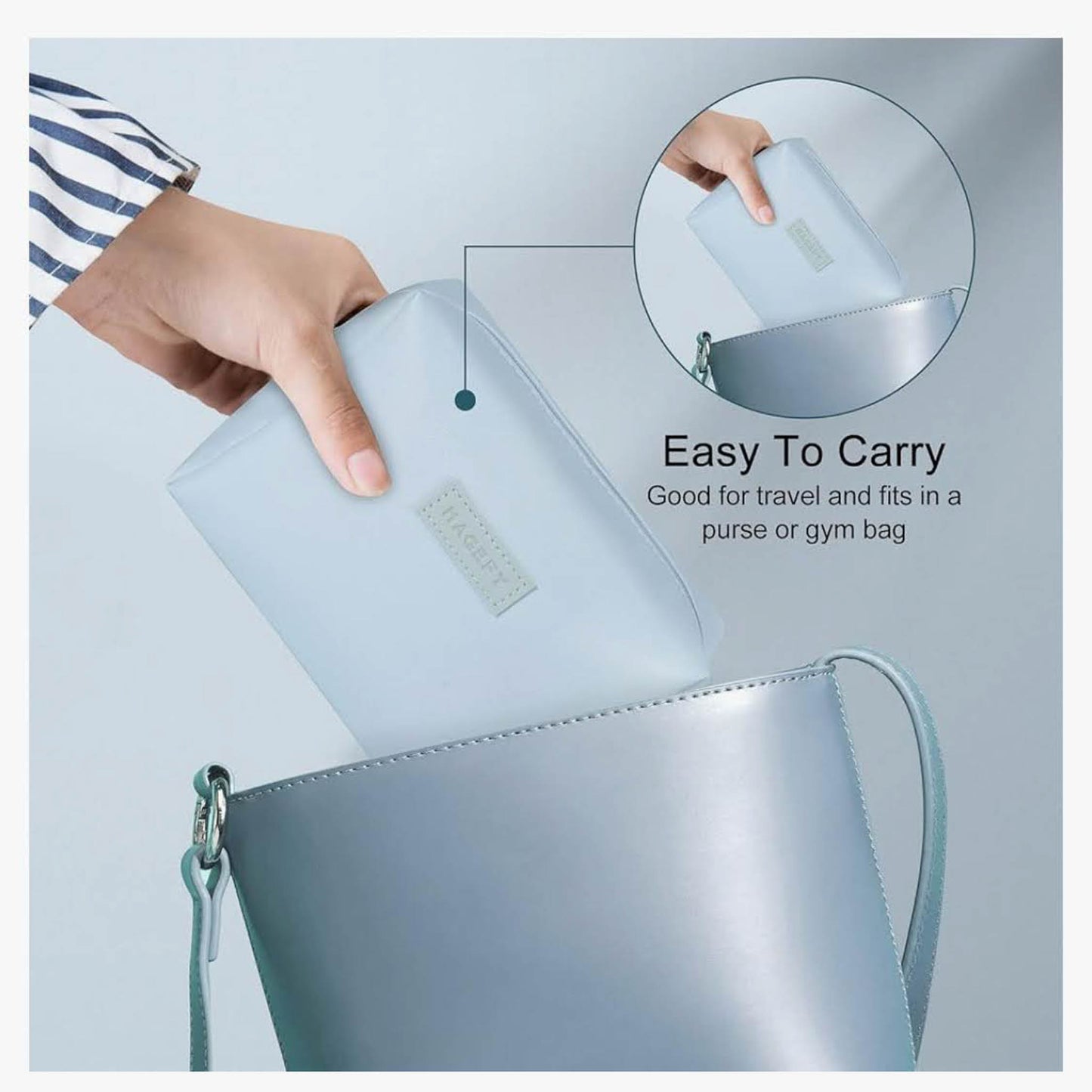 MAGEFY Kleine Kosmetiktasche, Tragbare Make-up Tasche, wasserdichtes PU Leder, niedliches Design, vielseitige Reißverschlusstasche für Frauen.