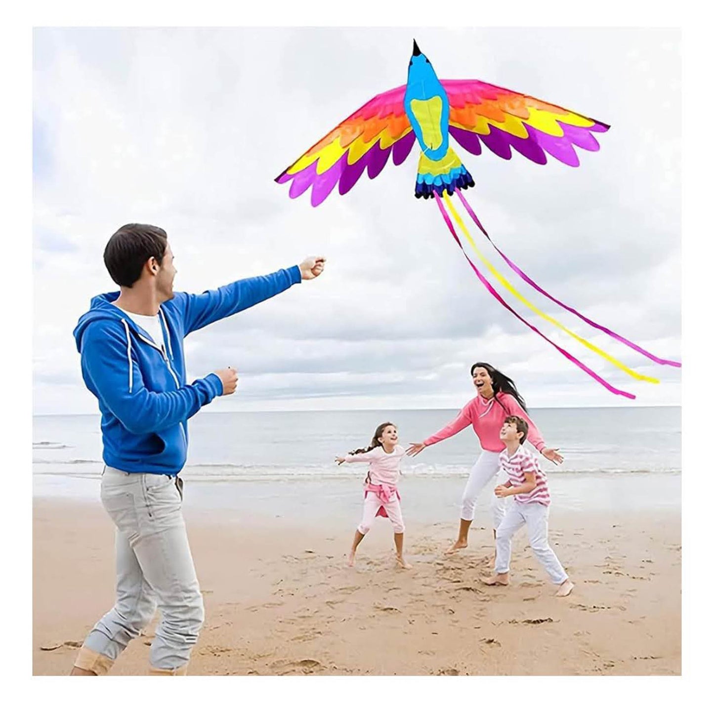 VIKY Phoenix Drachen, Einleiner, 90x180cm, für Kinder und Erwachsene, inkl. 100m Schnur, einfach zu fliegen.
