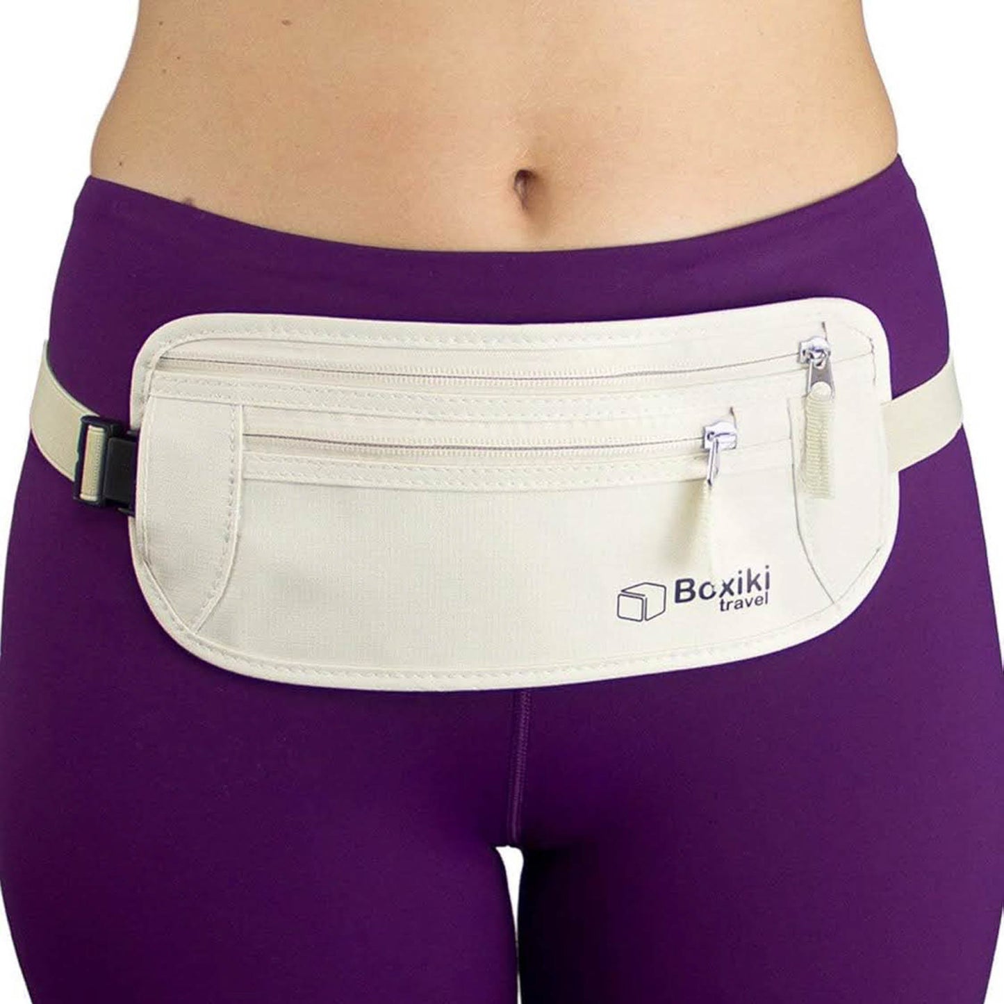 Boxiki Travel Geldgürtel, Unisex, Beige, für Reisen, leicht, verstellbar, sicherer Stauraum für Geld und Dokumente.