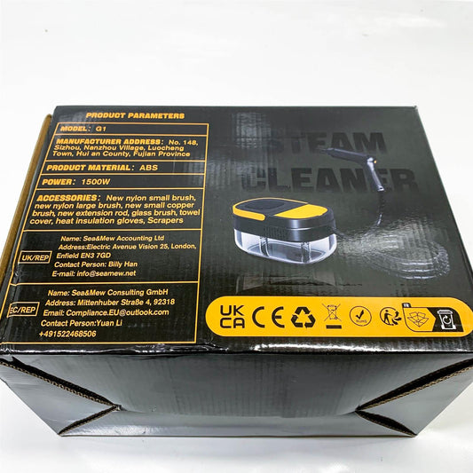 Gautye Dampfreiniger, Handgerät, 3-stufiger Griff, 15s Aufheizzeit, 1,6L Tank, 11 Zubehörteile, ideal für Boden, Küche, Fenster, Badezimmer, Autos.