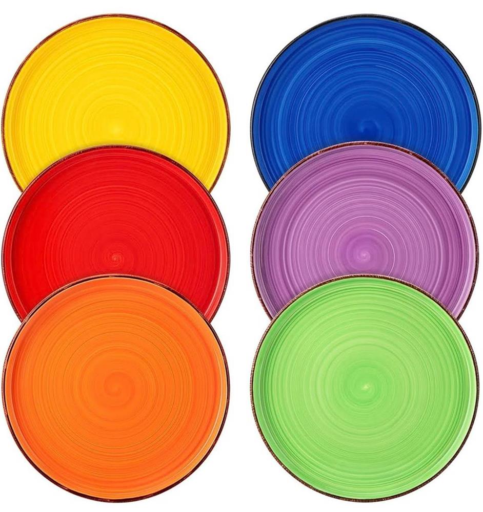 vancasso BONITA dinner plate stoneware 6 people Ø 21.6 cm Dishwasher and microwave safe Pasta plate Breakfast plate Cake plate Warm color