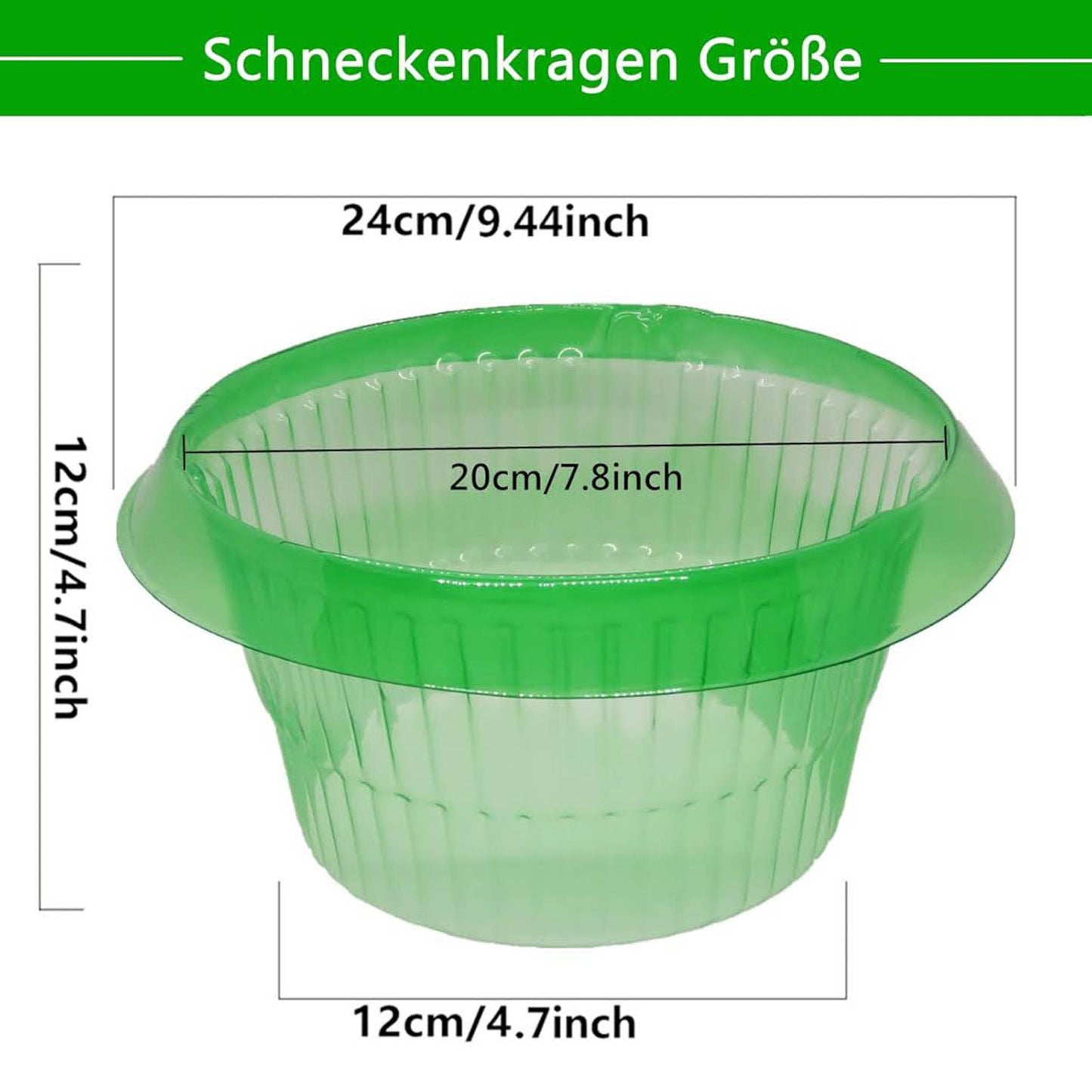 SMUJU 12 Teile, Schutzkragen, Anti-Schnecken, Ø 24 cm, grün, schützt Salat und Kohlpflanzen vor Tierschäden.